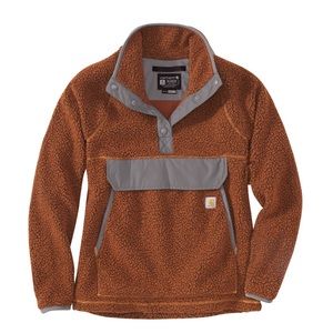 Carhartt Brown Sherpa Pullover with Gray Accents